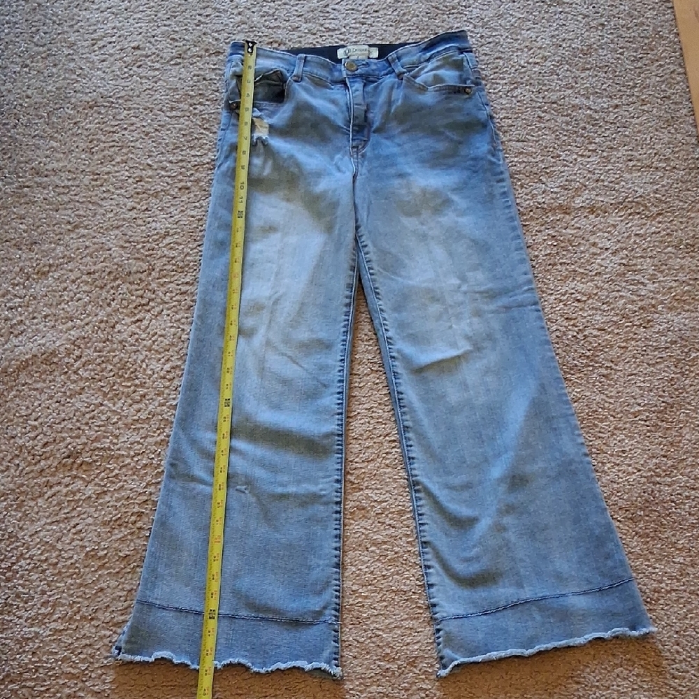 Democracy Ab Technology Light Blue Flare Jeans with Frayed Hem - Picture 4 of 8